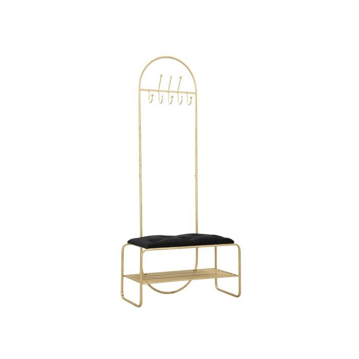 Meuble dEntrée Avec Banc Porte-Manteau 180cm Or & Noir