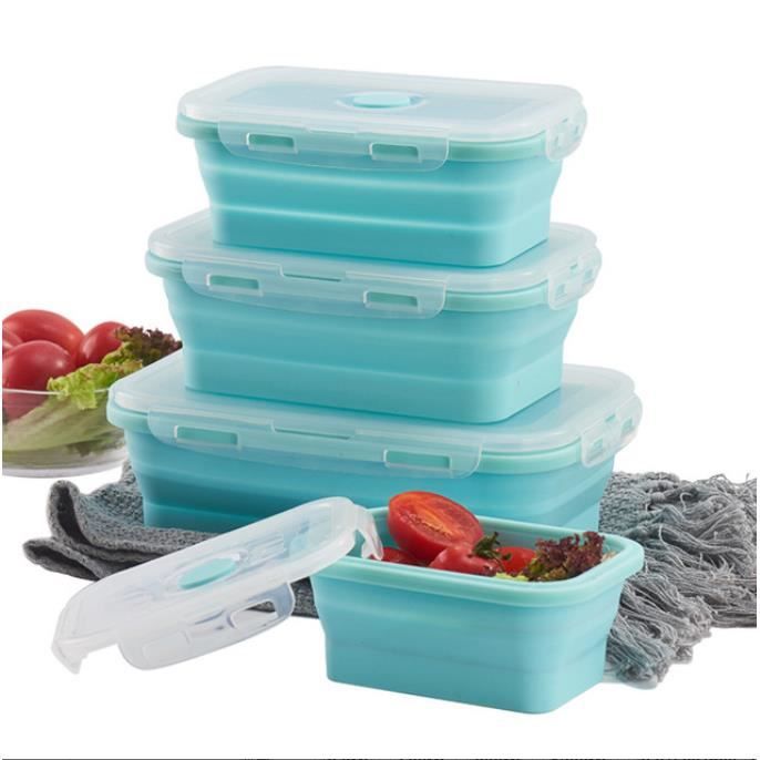Lot de 7 plastique 800 ml nourriture déjeuner conteneur de stockage bleu transparent congélateur NEUF