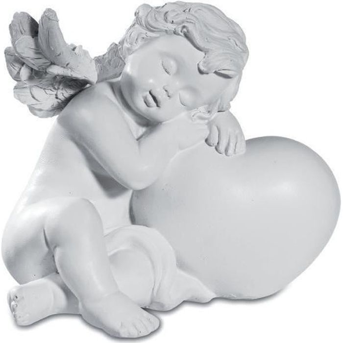 Le coin cadeaux Figurine Ange endormi dans Deux Mains Statue Statuette Mariage bapt/ême No/ël d/éco 17x14cm Livraison Gratuite d/ès 25E