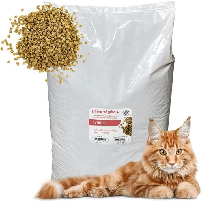 Litière pour Chat Végétale 30 litres 100% Naturelle, Absorbante, Elimine Les Odeurs, sans additifs ni arômes (Litière VEGETALE A100