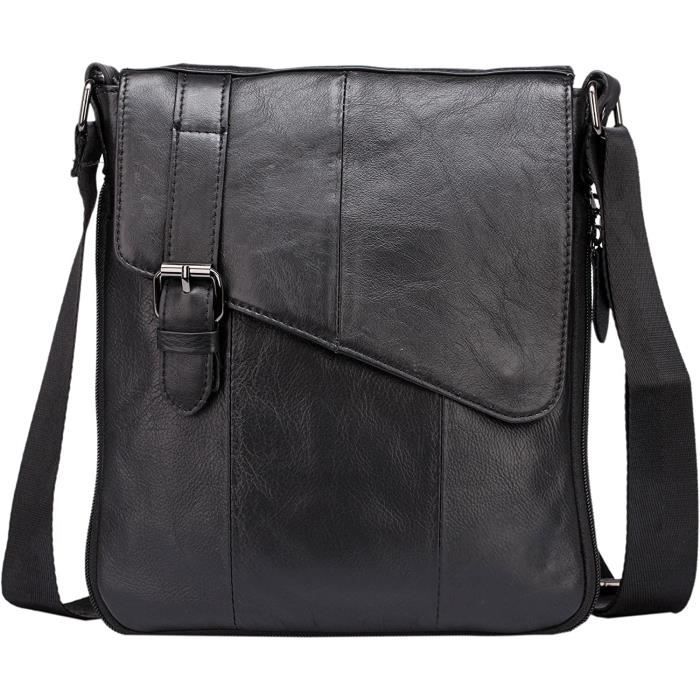 Flat Crossbody Sacoche Besace Homme Sacoche Homme Bandouli?�re Cuir V?�ritable, Sacs ?� Bandouli?�re 