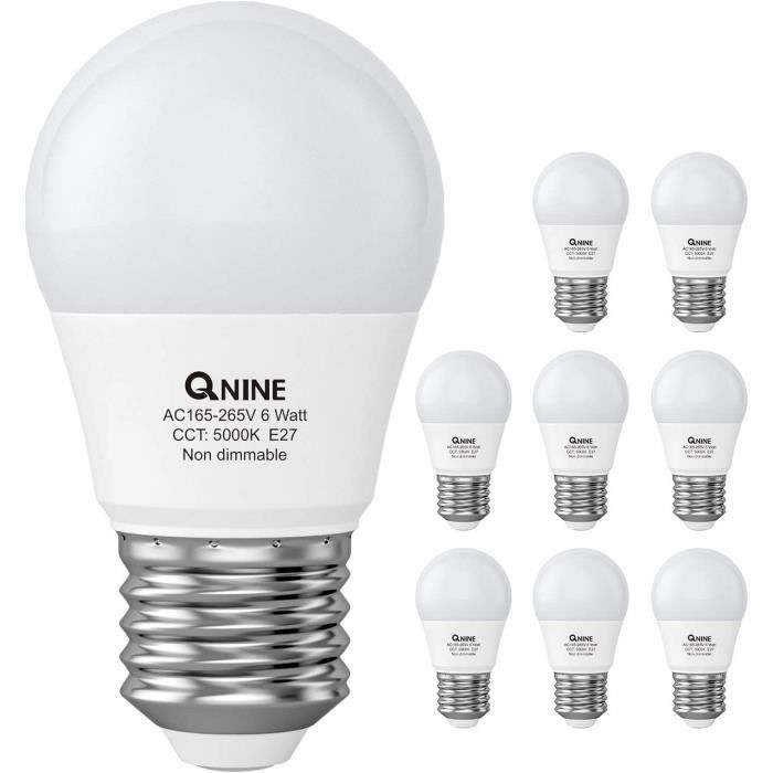 Ampoule LED E27 blanc froid, 6W (équivalent à l'ampoule 60W), ampoule de  golf, 5000K, non dimmable, Lot de A517 - Cdiscount Maison