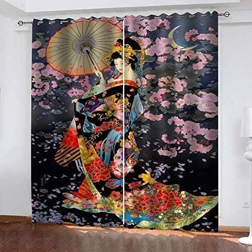 Rideaux de fenêtre occultants 3D Kimono Femme Imprimé De Fenêtre