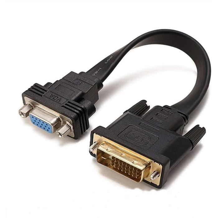 Cable DVI vers VGA adaptateur DVI D 24 1 Supporte 1080P 60Hz pour PC Carte  Graphique Écran Moniteur et Projecteur[L850] - Cdiscount Informatique