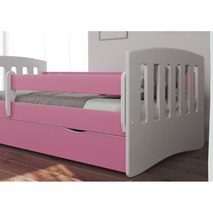 Lit - Kocot Kids - Classic 1 - Rose - 80x180 cm - Bois massif - Sommier à lattes Lit - Kocot Kids - Classic 1 - Rose - 80x180 cm - Bois massif - Sommier à lattes