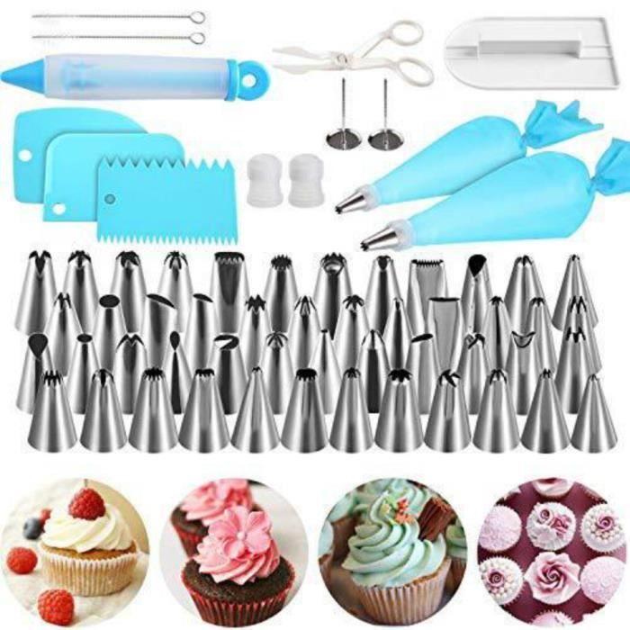 Moule De Decoration De Gateau Outils Ustensiles De Patisserie 62 Pieces Poche A Douilles Diy Kits Pour Decoration De Gateaux Cdiscount Maison