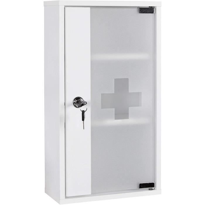 FineBuy Armoire De Pharmacie Cl Murale Blanche 26x48x12 Cm tag re 