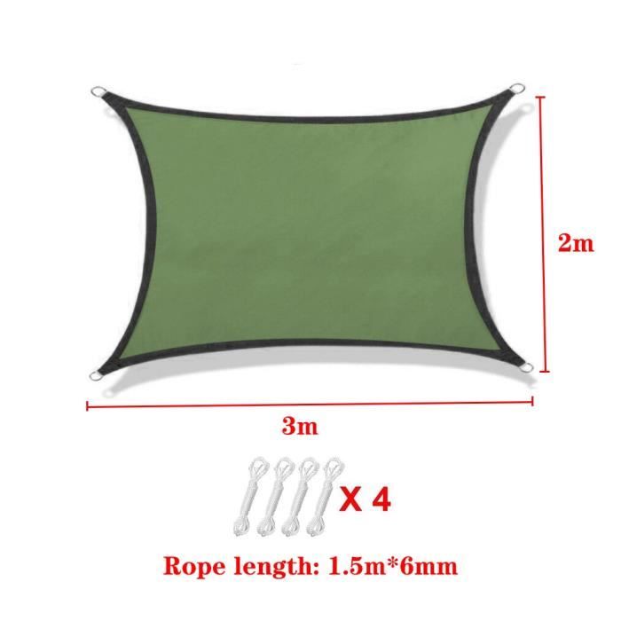 Nouveau Sable Pare-soleil Voile Protection Solaire Rectangle Polyester Auvent Auvent Exterieur Jardin Patio 34m Rouge 86187946