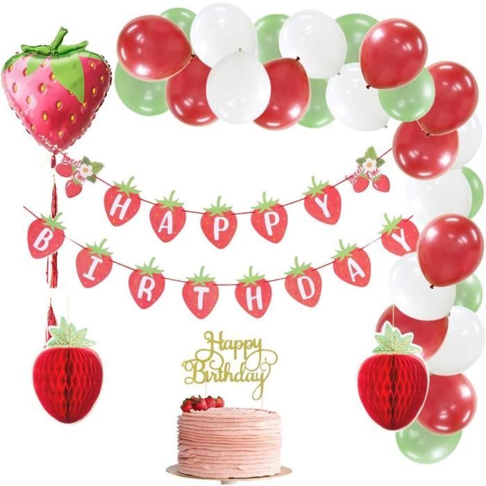 Décoration anniversaire fille vanille fraise - Blog de déco d