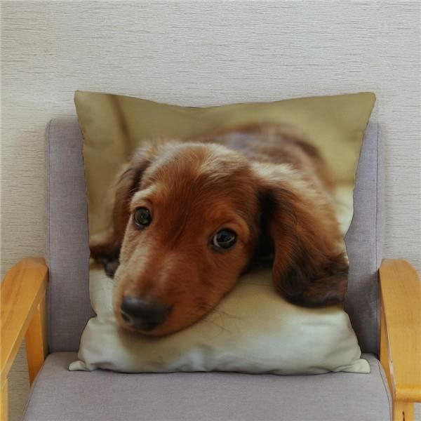 Housse De Coussin Personnalisable CREACAT - Motif Dobermann, Blanc, Tissu/plastique