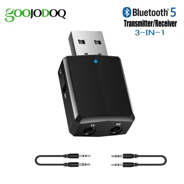 Adaptateur Bluetooth 5.0 USB - Émetteur/Récepteur Audio Pour TV, Voiture, PC - Jack 3.5mm