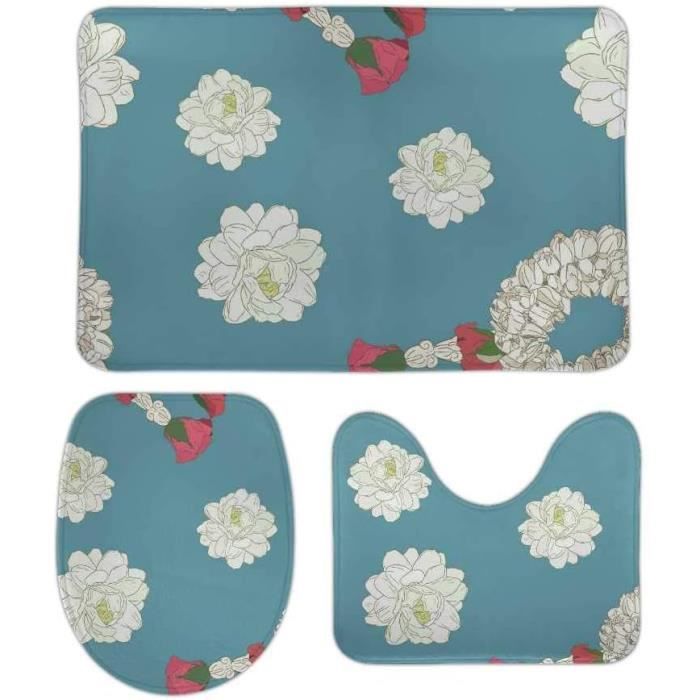 Lot De 3 Tapis Miniatures 1:12 – Impression Florale Rétro – Pour Maison De Poupée – Rouge, Jaune, Bleu