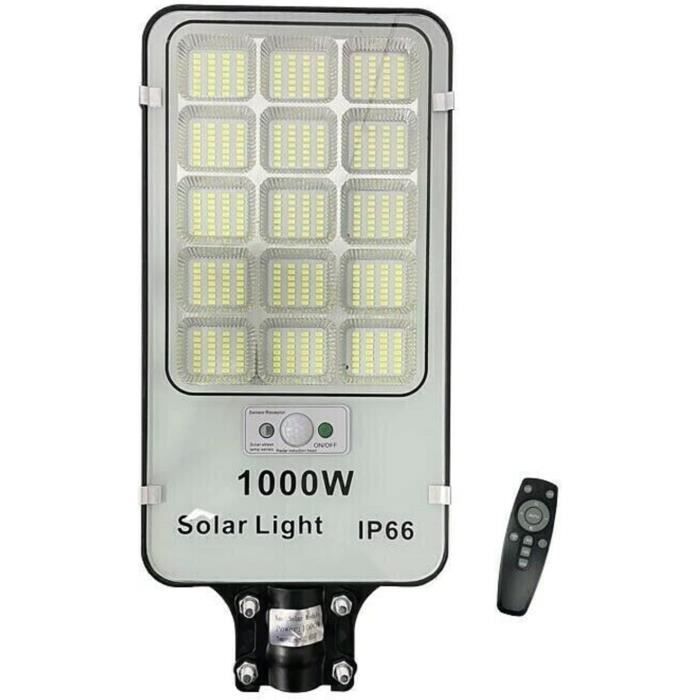 Lampadaire Solaire Extérieur JADIDIS - 288 LEDs Puissantes - 4 Modes - IP67 - Télécommande