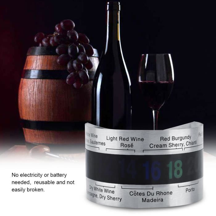 Thermomètre de bouteille de vin d'acier inoxydable d'affichage à cristaux  liquides portatif, Bracelet de température de vin, pour - La cave Cdiscount