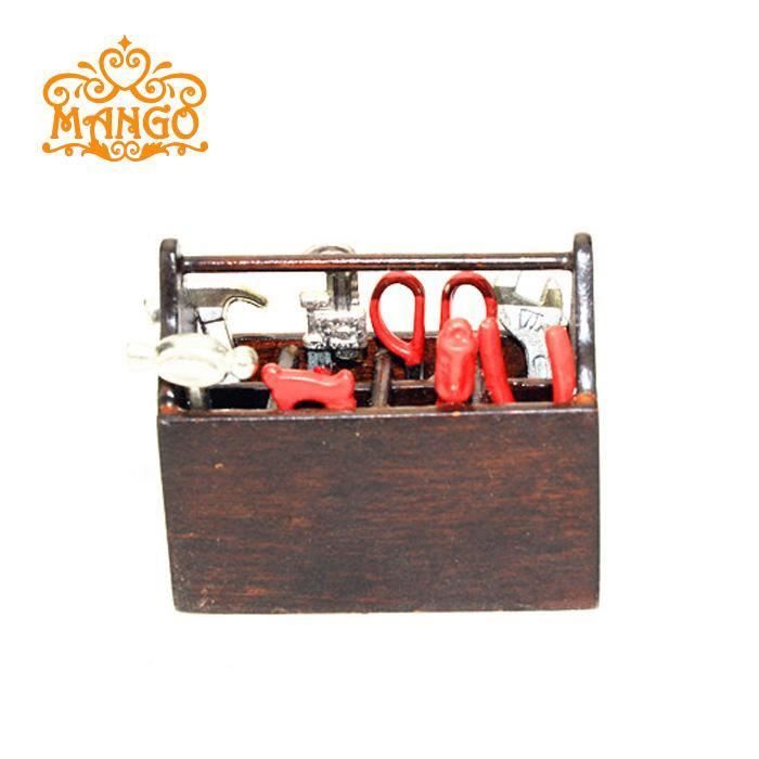Odoria Miniature 1/12 Tool Box with 8 Tools Dollhouse Accessory Odoria Miniature 1/12 Tool Box with 8 Tools Dollhouse Accessory