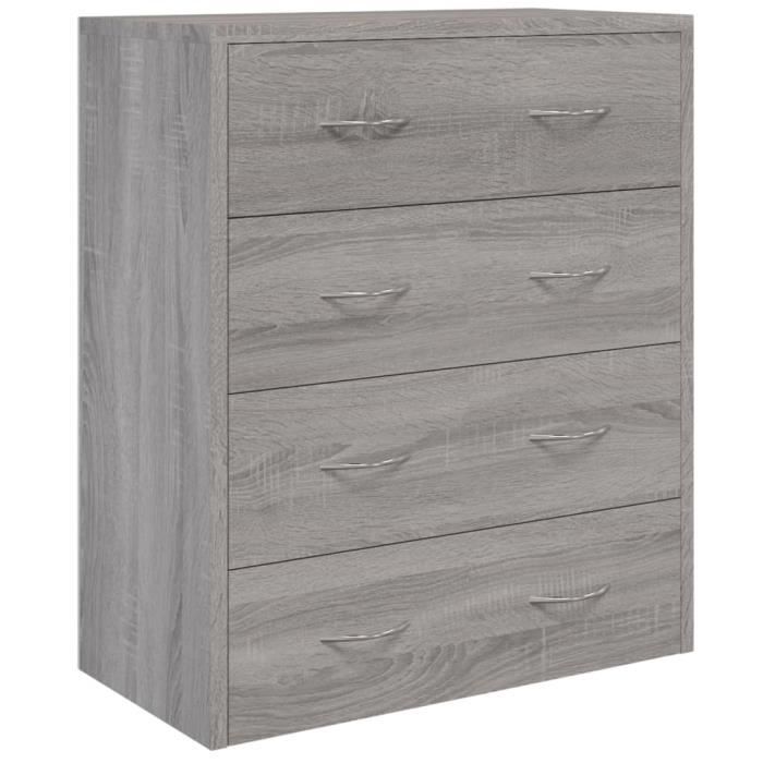 ESTINK Buffet avec 4 tiroirs 60x305x71 cm Sonoma gris 92431