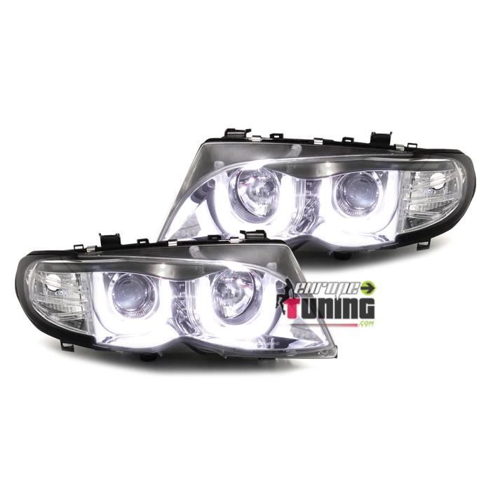 2 Feux Avant Angel Eyes Pour BMW Série 3 E46 Berline Phase 1 (1998 à 08/2001) - Neufs Sous Blister