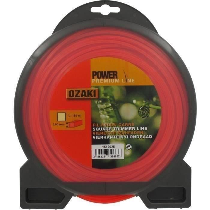 JARDIN PRATIC Fil nylon carré premium line OZAKI pour tondeuse - Ø 3 mm