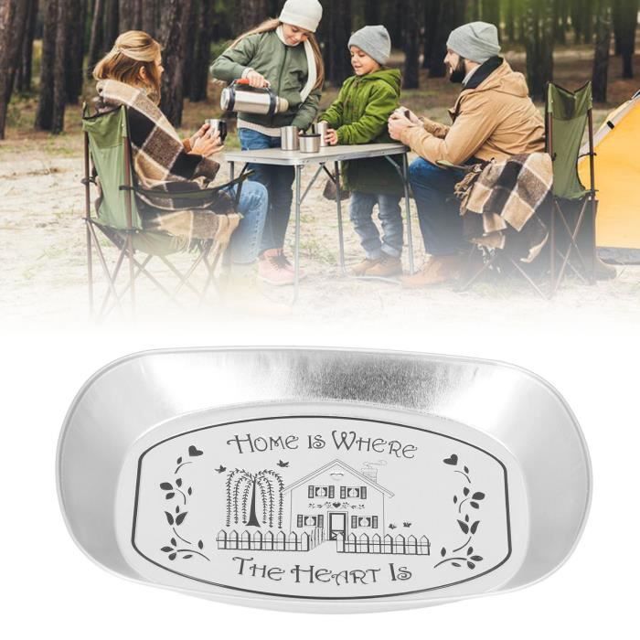 LAT Plateau De Service Alimentaire Fer Camping Vaisselle Portable Dîner