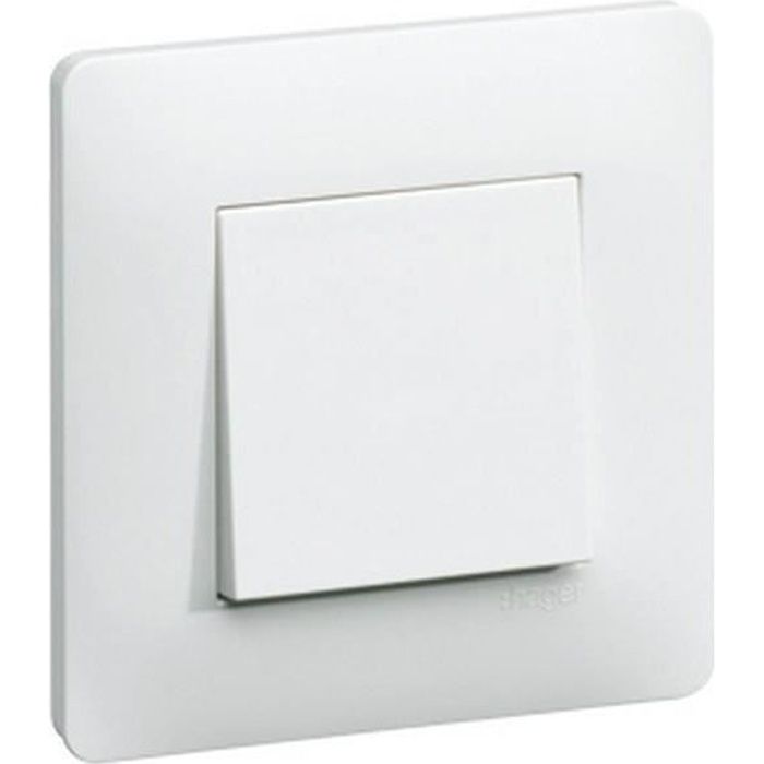 Hager Hager iNTEGRO – Poussoir double avec Terminal Comun Blanc polaire 