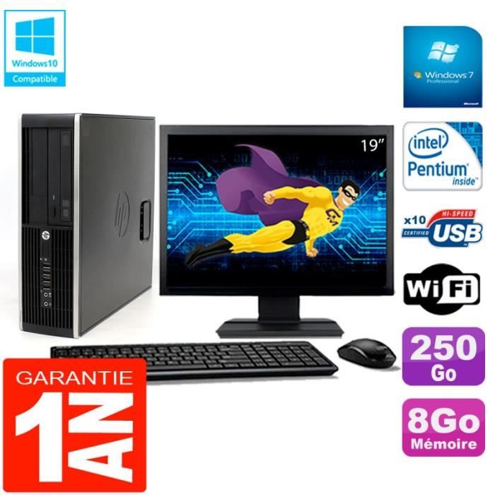 PC HP Compaq Pro 6200 SFF Ecran 19 Intel G840 8Go 250Go Graveur DVD Wifi W7