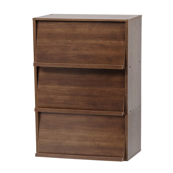 Iris Ohyama Meuble Bibliothèque étagère de rangement avec 3 portes CHR-3 Marron L40.7 x P59 x H83.6 cm Iris Ohyama Meuble Bibliothèque étagère de rangement avec 3 portes CHR-3 Marron L40.7 x P59 x H83.6 cm
