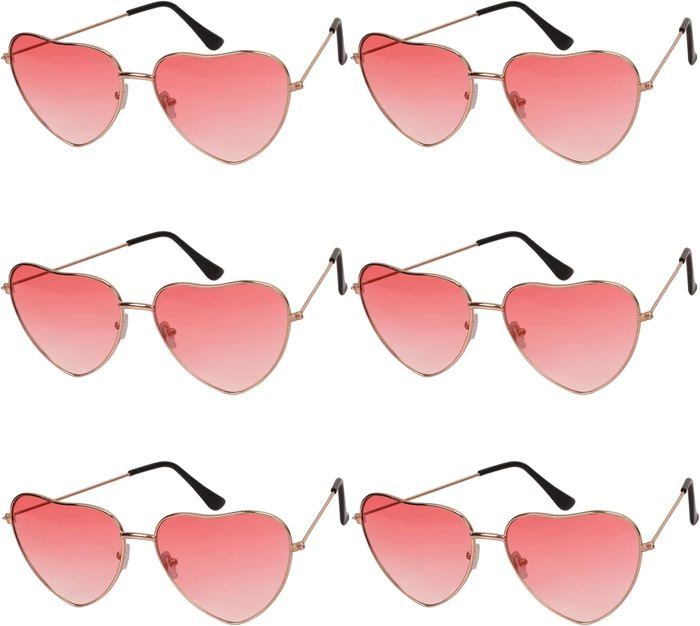 Accessoires Photo Fête 8 Pièces Lunettes Fête Multicolore Lunettes de Soleil Coeur Hippie Valentines Coeur en Forme de Lunettes de Soleil Lunettes de Soleil Rétro sans Monture pour Carnaval 