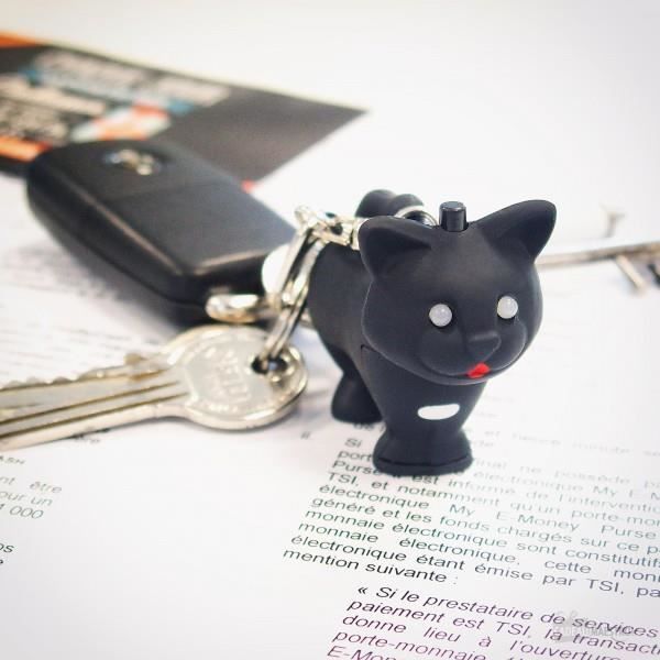 Porte Cles Chat Sonore Et Lumineux Kikkerland Noir Et Blanc Cdiscount Bagagerie Maroquinerie