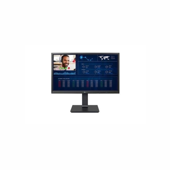 Ecran All in One LG 24 IPS Noir FHD Intel Celeron J4105 4Go DDR4 16Go eMMC Webcam DP HDMI HP2x3W 2xUSB 2.0 4xUSB 3.1 1xUSB-C pied