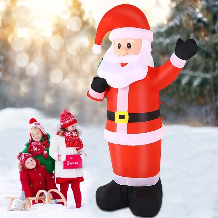 MENGDA Décorations d'extérieur gonflables de Noël de 1.5 m, Père Noël