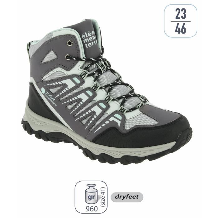chaussure de randonnée tige mid élémenterre gustavus - grey - 36
