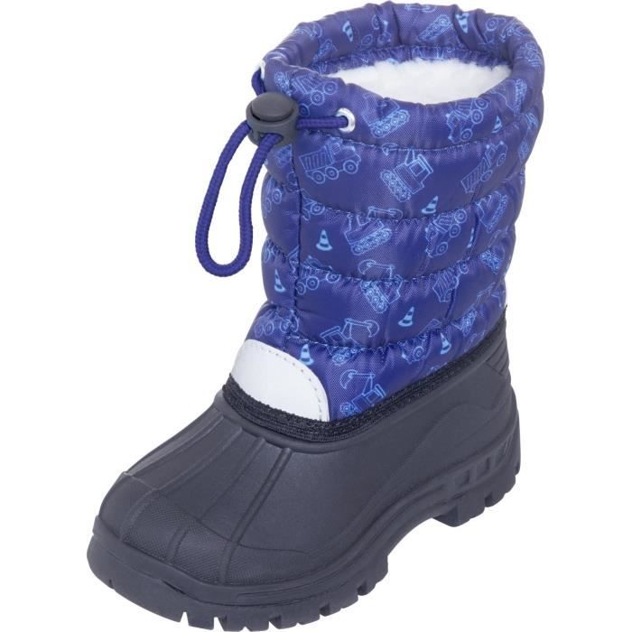 Bottes dhiver enfant Playshoes Traffic bleu — imperméables doublées antidérapantes