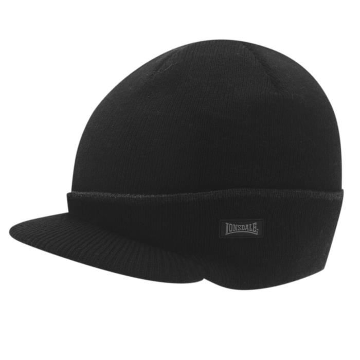 Bonnet à Visière Homme – Tricoté Chaud – Couvre-chef Hiver – Ski Snowboard Rando – Élastique – Respirant – Taille Ajustable
