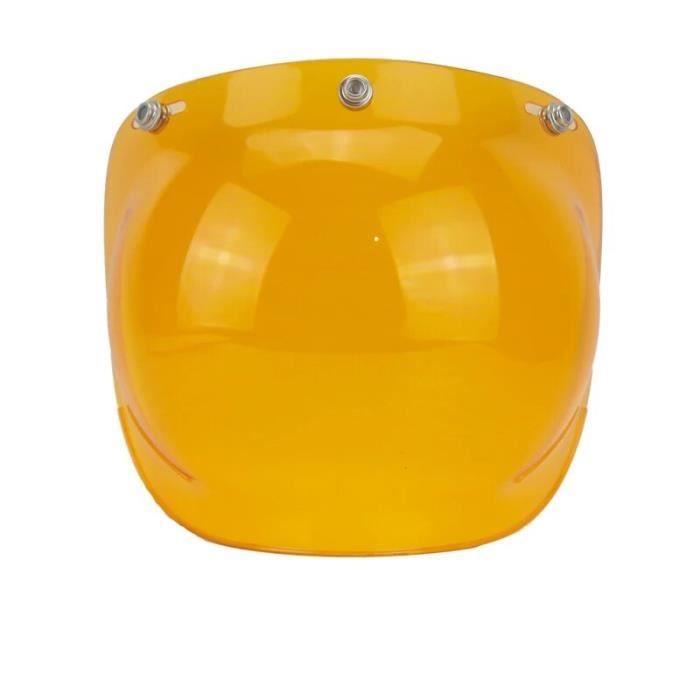 Visière Bulle Casque Moto 3 Boutons-Pression - Visière Ouverte Coupe-Vent UV - PC Résistant Pour Casque Rétro