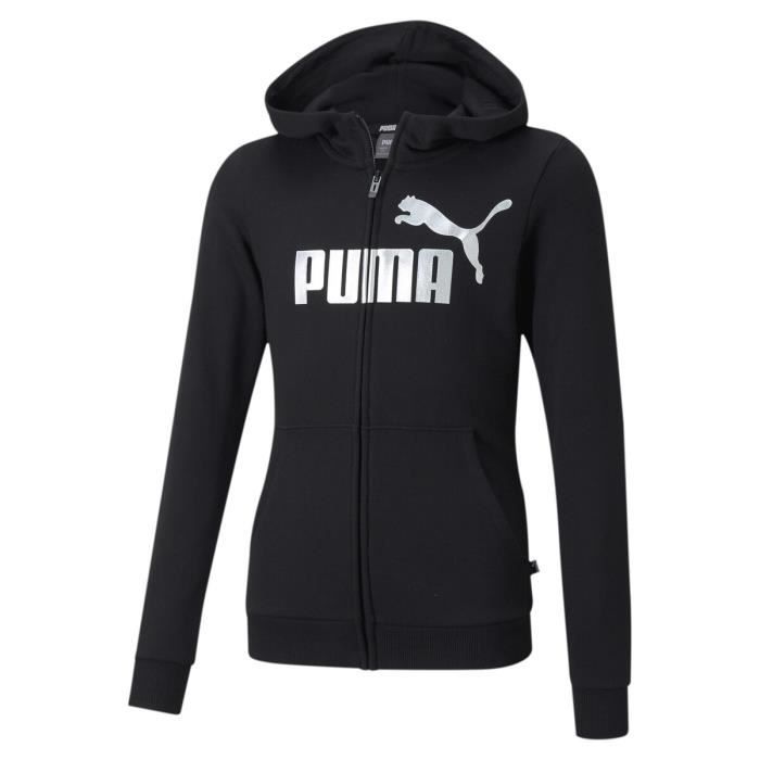 Sweatshirt fille Puma ESS+ Logo Full-Zip TR G - noir