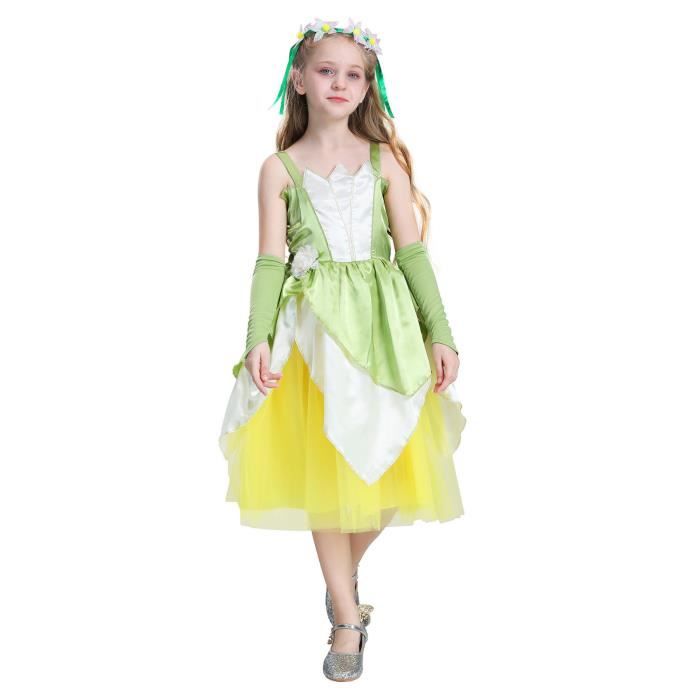 AmzBarley Fille Enfant Déguisement de Princesse Reine des Neiges Robe Costume Cosplay Fête Anniversaire Habiller Carnaval Halloween Soirée avec Cap