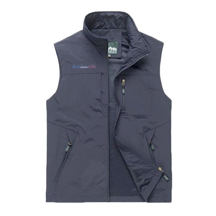 Gilet De Pêche Homme Multi-Poches MeiLayM - Respirant, Léger, Séchage Rapide | Parfait Randonnée/Camping/Chasse