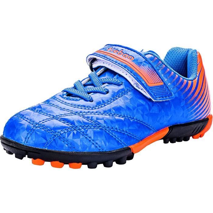 Burlbuny Crampons Football Enfants – Chaussures Cramponnées Pelouse Herbe Artificielle, Garçons Filles, Soutien Cheville Haut