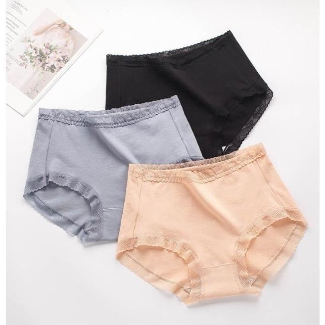 Lot De 6 Slips Femme Coton Dentelle - Hipster Confortable, 95% Coton, 5% élasthanne, Pour Peaux Sensibles