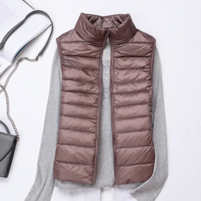 Veste Sans Manches Femme Avec Capuche - Doudoune Légère Matelassée - Style Décontracté