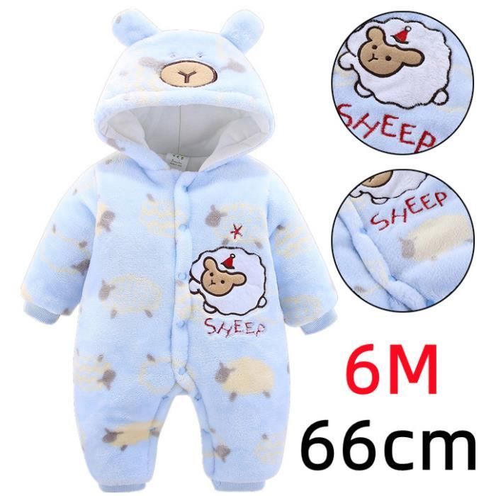 Pyjama Bébé Garçons Grenouillère Coton Manches Longues 0-12 Mois - Combinaison Bodys