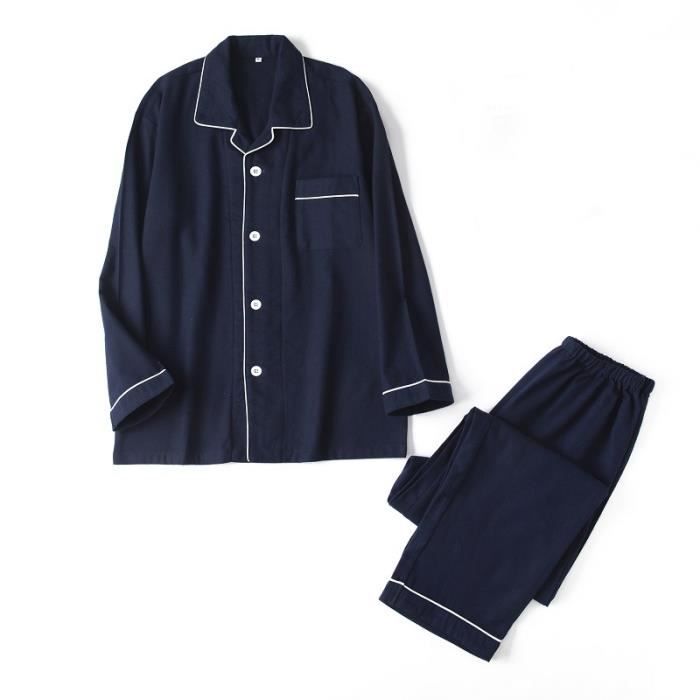 Pyjama en coton pour homme 2 pièces - Bleu marine pour 39,000 DT