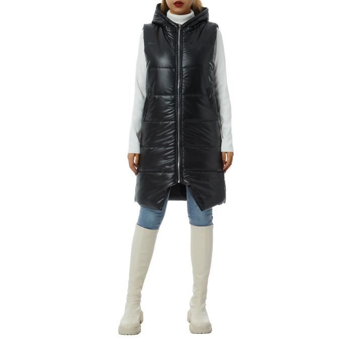 Gilet Coupe-vent Velocio Femme, Noir Et Blanc Rayé, Sans Manches, Fermeture éclair, Taille L