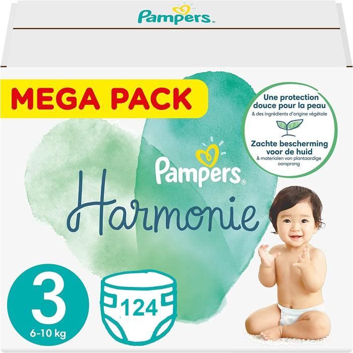 PAMPERS HARMONIE TAILLE 3 124 COUCHES (610 KG) Cdiscount Puériculture & Eveil bébé