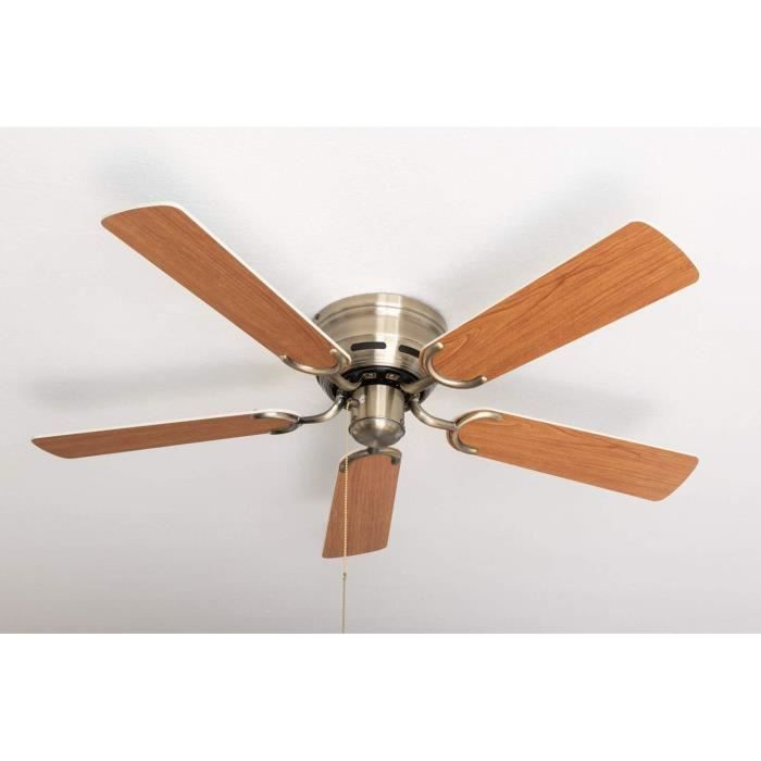 Ventilateur de plafond - Pepeo - Kisa Deluxe - Laiton vieilli - Ailes réversibles - Extra plat - Pepeo