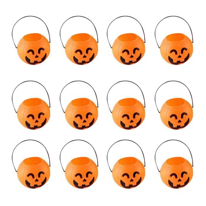 Seau Halloween Citrouille Orange | 14 Cm, 1.5L, Plastique Rigide | Pour Enfants, Trick Or Treat