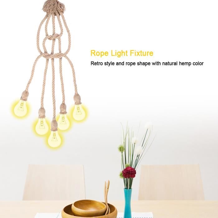 Corde Tressée Imitation Chanvre 20mm Lampe Lumière Câble 2cm Électrique