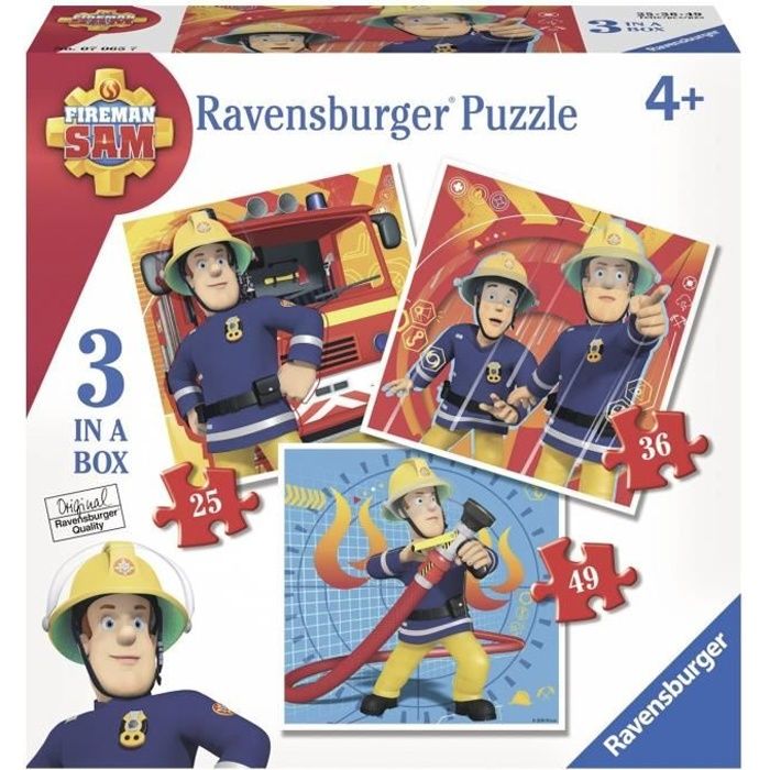 Puzzle 25 pièces Sam le Pompier - Ravensburger - Dessins animés et BD