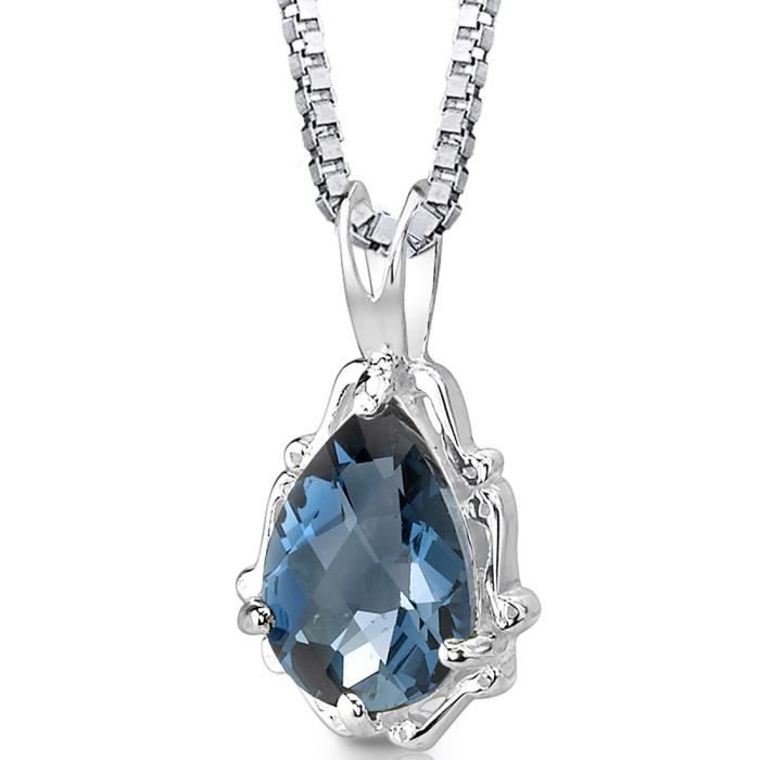 collier argent topaze bleu collier argent topaze bleu