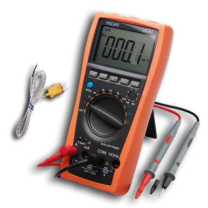 Multim/ètre num/érique portable avec /écran LCD 3,5 3 lignes Voltm/ètre AC DC Tension NCV R/ésistance Ohm Hz